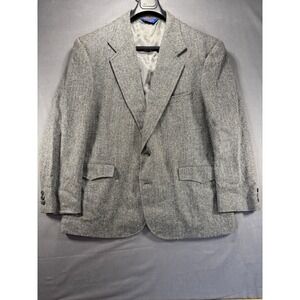 Pendleton Mens Tweed Blazer Sport Coat Wool Blend Grey Size 48
